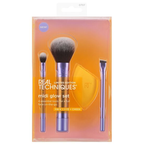 KIT PINC&Eacute;IS E ESPONJA REAL TECHNIQUES MIDI GLOW